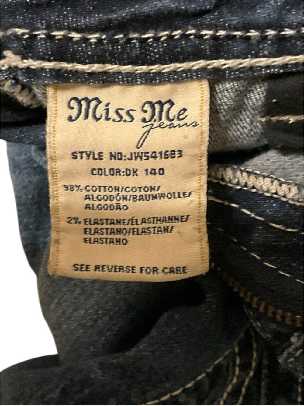 Miss Me Womens Bootcut Jeans 31 Dark Wash Stretch Denim Aztec Embroidered EUC - Picture 12 of 13